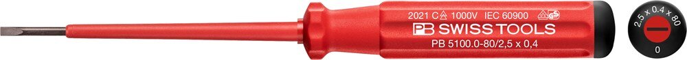 Afbeelding PB Swiss Tools AG classic vde gleufkop schroevendraaier 09 Classic 2-K VDE