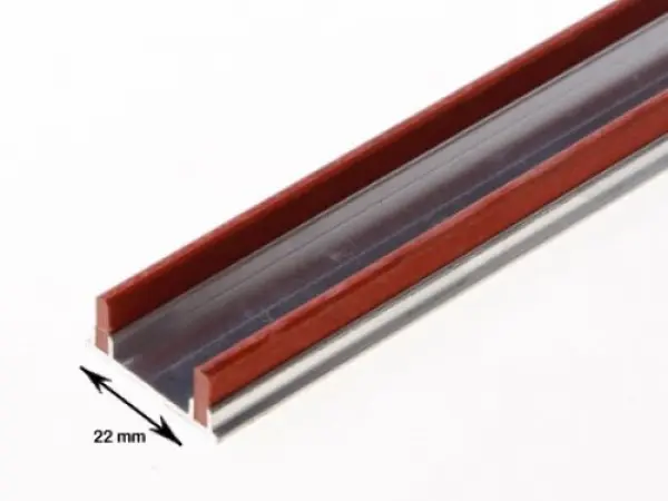 Fiberrail aluminium dubbel  10x3 2m