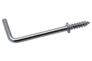 Schroefduimen met borst ijzer vernikkeld | Shouldered square hooks iron nickel plated | Gerade Schraubhaken mit Beffe Eisen vernickelt | Gonds à vis avec embase acier nickelé
