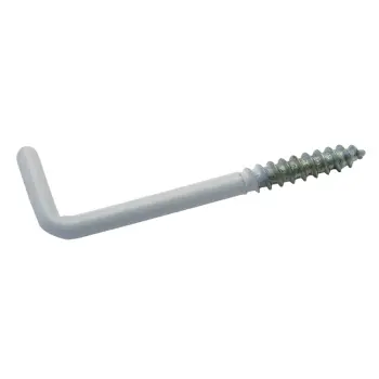 Schroefduimen ijzer epox wit | Square hooks iron epox white | Gerade Schraubhaken Eisen Epox weiß | Gonds à vis acier epox blanc