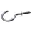 Schroefhaken met borst ijzer vernikkeld | Shouldered cup-hooks iron nickel plated | Gebogene Schraubhaken mit Beffe Eisen vernickelt | Crochets d'armoires avec embase acier nickelé