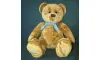 Borduurbeer bruin met blauwe strik