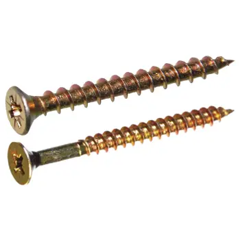 Spaanplaatschroeven platkop Pozidriv geelverzinkt | Chipboard screws countersunk head Pozidriv yellow zincplated | Spanplattenschrauben Senkkopf Pozidriv gelbverzinkt | Vis à bois tête fraisée Pozidriv zingué jaune