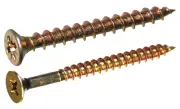 Spaanplaatschroeven platkop Pozidriv geelverzinkt | Chipboard screws countersunk head Pozidriv yellow zincplated | Spanplattenschrauben Senkkopf Pozidriv gelbverzinkt | Vis à bois tête fraisée Pozidriv zingué jaune