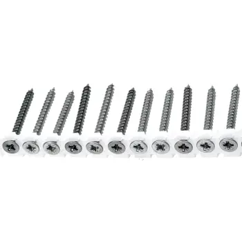 Spaanplaatschroeven op band platkop verzinkt | Chipboard screws collated countersunk head zincplated | Spanplattenschrauben auf Band Senkkopf verzinkt | Vis à bois tête fraisée sur bande zingué