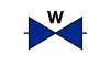 Sticker symbool waterafsluiter 200x200mm