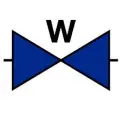Sticker symbool waterafsluiter 200x200mm