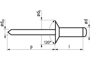 Afbeelding Masterfix blindklinknagel aluminium/staal open type/verzonken kop MFX 1034