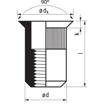 Afbeelding Masterfix blindklinkmoer mastergrip staal (verzinkt) open type/verzonken kop MFX 23-VO