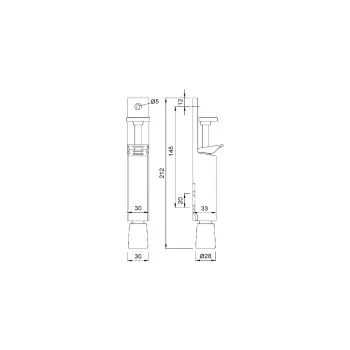 Deurvastzetter aluminium 210mm